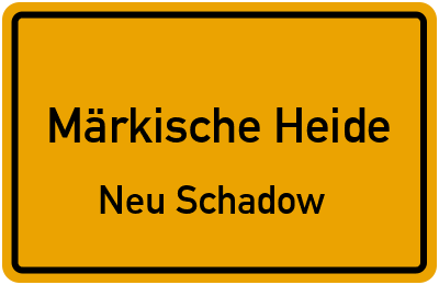 Straßenverzeichnis Märkische Heide Neu Schadow