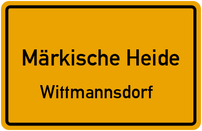 Straßenverzeichnis Märkische Heide Wittmannsdorf
