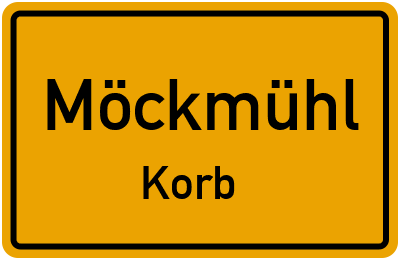Ortsschild Möckmühl Korb
