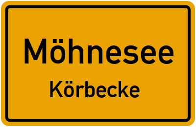 Ortsschild Möhnesee Körbecke