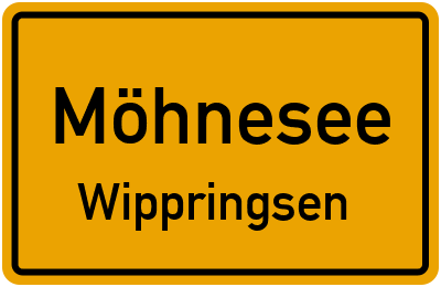 Ortsschild Möhnesee Wippringsen