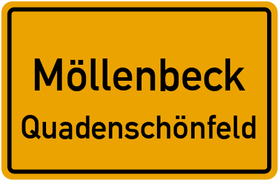Ortsschild Möllenbeck Quadenschönfeld