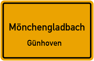 Ortsschild Mönchengladbach Günhoven