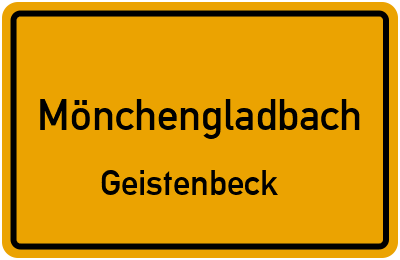 Ortsschild Mönchengladbach Geistenbeck