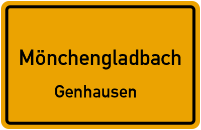 Ortsschild Mönchengladbach Genhausen