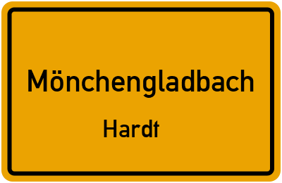 Ortsschild Mönchengladbach Hardt