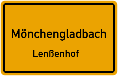 Ortsschild Mönchengladbach Lenßenhof