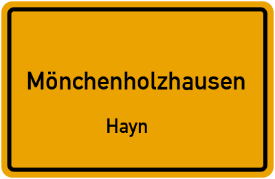 Straßenverzeichnis Mönchenholzhausen Hayn