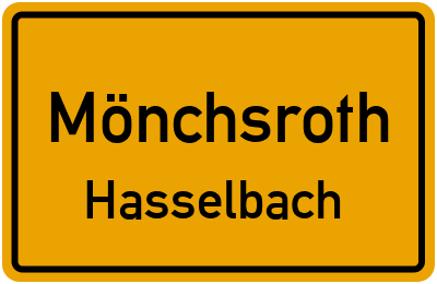 Ortsschild Mönchsroth Hasselbach