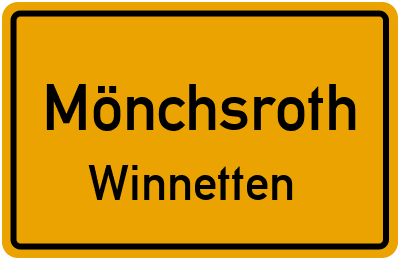 Ortsschild Mönchsroth Winnetten