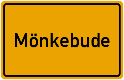 Ortsschild von Mönkebude in Mecklenburg-Vorpommern