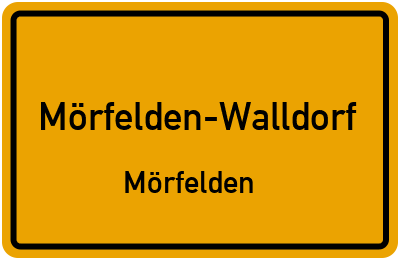 Ortsschild Mörfelden-Walldorf Mörfelden