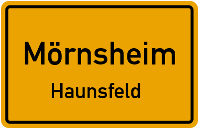 Ortsschild Mörnsheim Haunsfeld