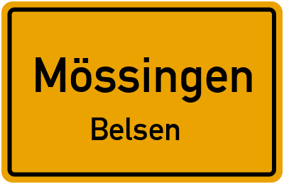 Ortsschild Mössingen Belsen