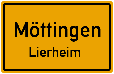 Ortsschild Möttingen Lierheim