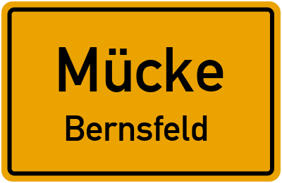 Ortsschild Mücke Bernsfeld