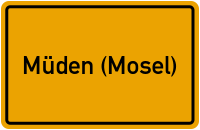Ortsschild von Gemeinde Müden (Mosel) in Rheinland-Pfalz