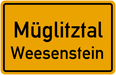 Straßenverzeichnis Müglitztal Weesenstein