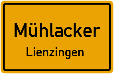 Ortsschild Mühlacker Lienzingen