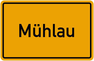 Ortsschild von Mühlau in Sachsen