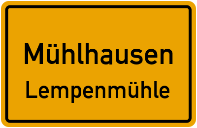 Straßenverzeichnis Mühlhausen Lempenmühle
