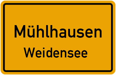 Straßenverzeichnis Mühlhausen Weidensee