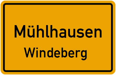 Straßenverzeichnis Mühlhausen Windeberg