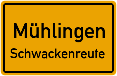 Ortsschild Mühlingen Schwackenreute