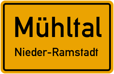 Ortsschild Mühltal Nieder-Ramstadt