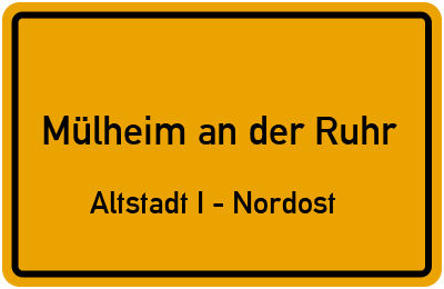 Straßenverzeichnis Mülheim an der Ruhr Altstadt I - Nordost
