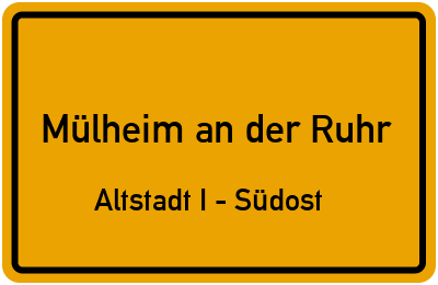 Straßenverzeichnis Mülheim an der Ruhr Altstadt I - Südost