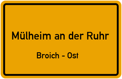 Straßenverzeichnis Mülheim an der Ruhr Broich - Ost