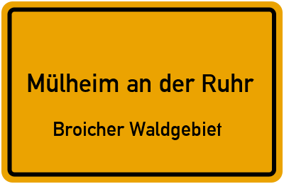 Straßenverzeichnis Mülheim an der Ruhr Broicher Waldgebiet