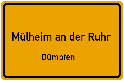 Ortsschild Mülheim an der Ruhr Dümpten