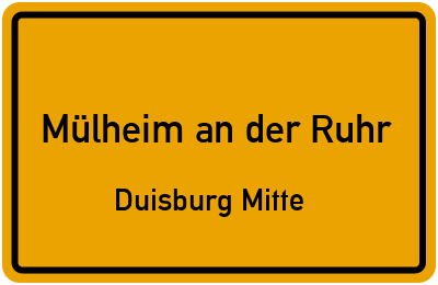 Straßenverzeichnis Mülheim an der Ruhr Duisburg Mitte