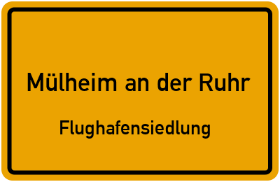 Straßenverzeichnis Mülheim an der Ruhr Flughafensiedlung