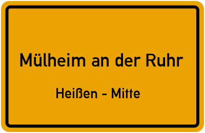 Straßenverzeichnis Mülheim an der Ruhr Heißen - Mitte