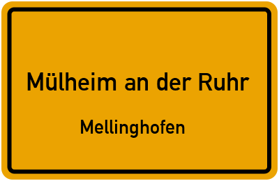 Straßenverzeichnis Mülheim an der Ruhr Mellinghofen