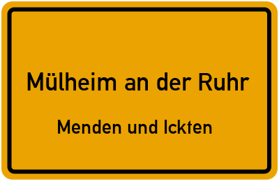 Straßenverzeichnis Mülheim an der Ruhr Menden und Ickten