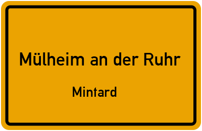 Straßenverzeichnis Mülheim an der Ruhr Mintard