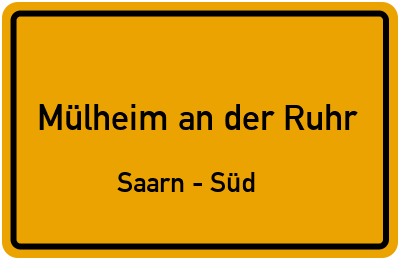 Straßenverzeichnis Mülheim an der Ruhr Saarn - Süd