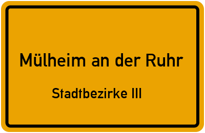 Straßenverzeichnis Mülheim an der Ruhr Stadtbezirke III