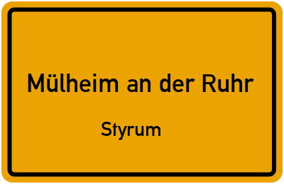 Ortsschild Mülheim an der Ruhr Styrum