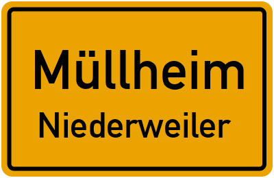 Ortsschild Müllheim Niederweiler