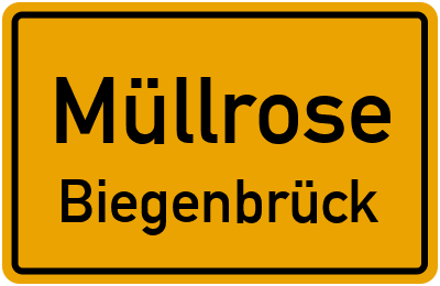 Straßenverzeichnis Müllrose Biegenbrück