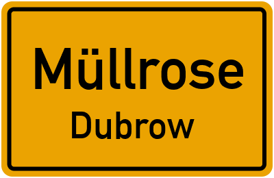 Straßenverzeichnis Müllrose Dubrow
