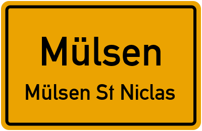 Ortsschild Mülsen Mülsen St Niclas