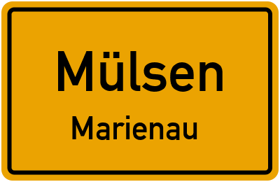 Ortsschild Mülsen Marienau