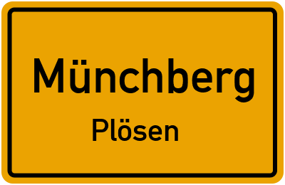 Ortsschild Münchberg Plösen