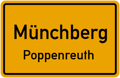 Ortsschild Münchberg Poppenreuth